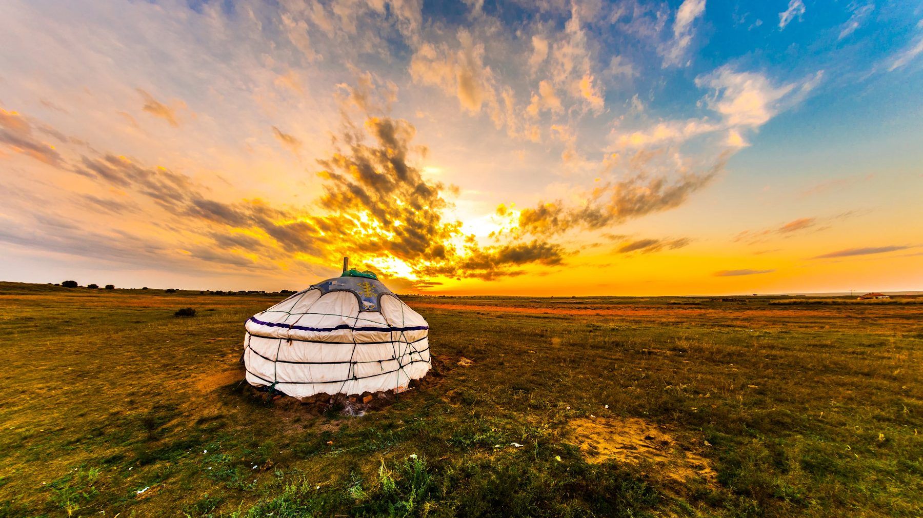 Steppe sky at sunset