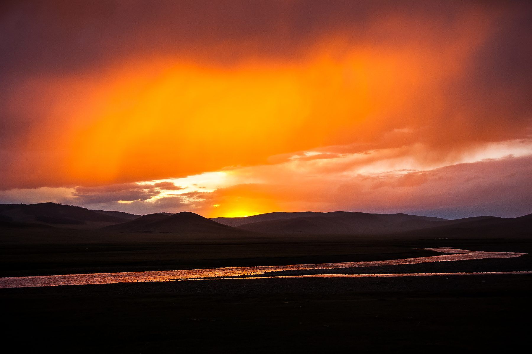 Steppe sky at sunset